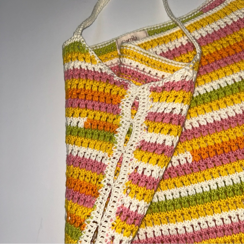 NWT REVOLVE Camila Coelho Open Stitch Rhea Dress in rainbow VIRAL XS - Picture 5 of 13